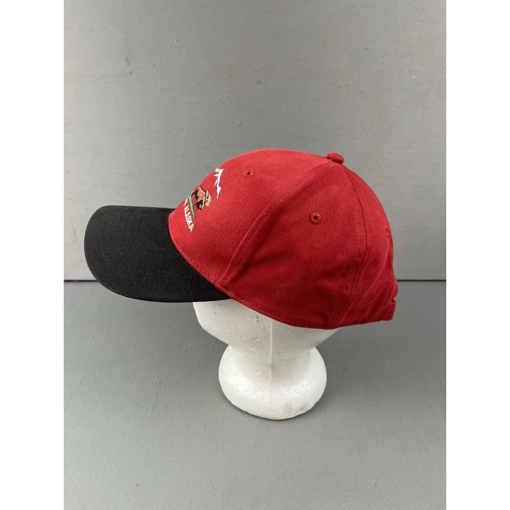 Talkeetna Alaska Hat Cap Strap Red Black Drift Creek Outdoors Moose Men NWOT - Picture 6 of 13